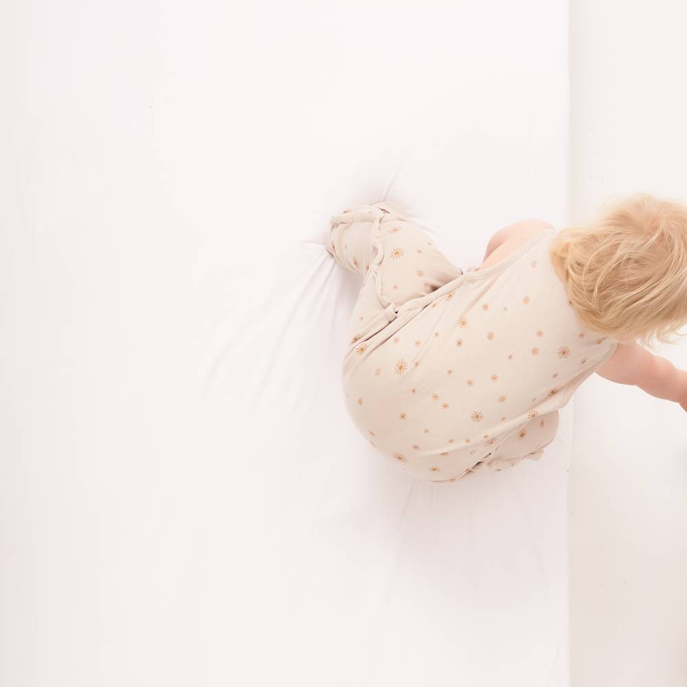 Woolbabe 3-Seasons Merino/Organic Cotton Sleeping Suit - Dune Sunburst 1-4 years