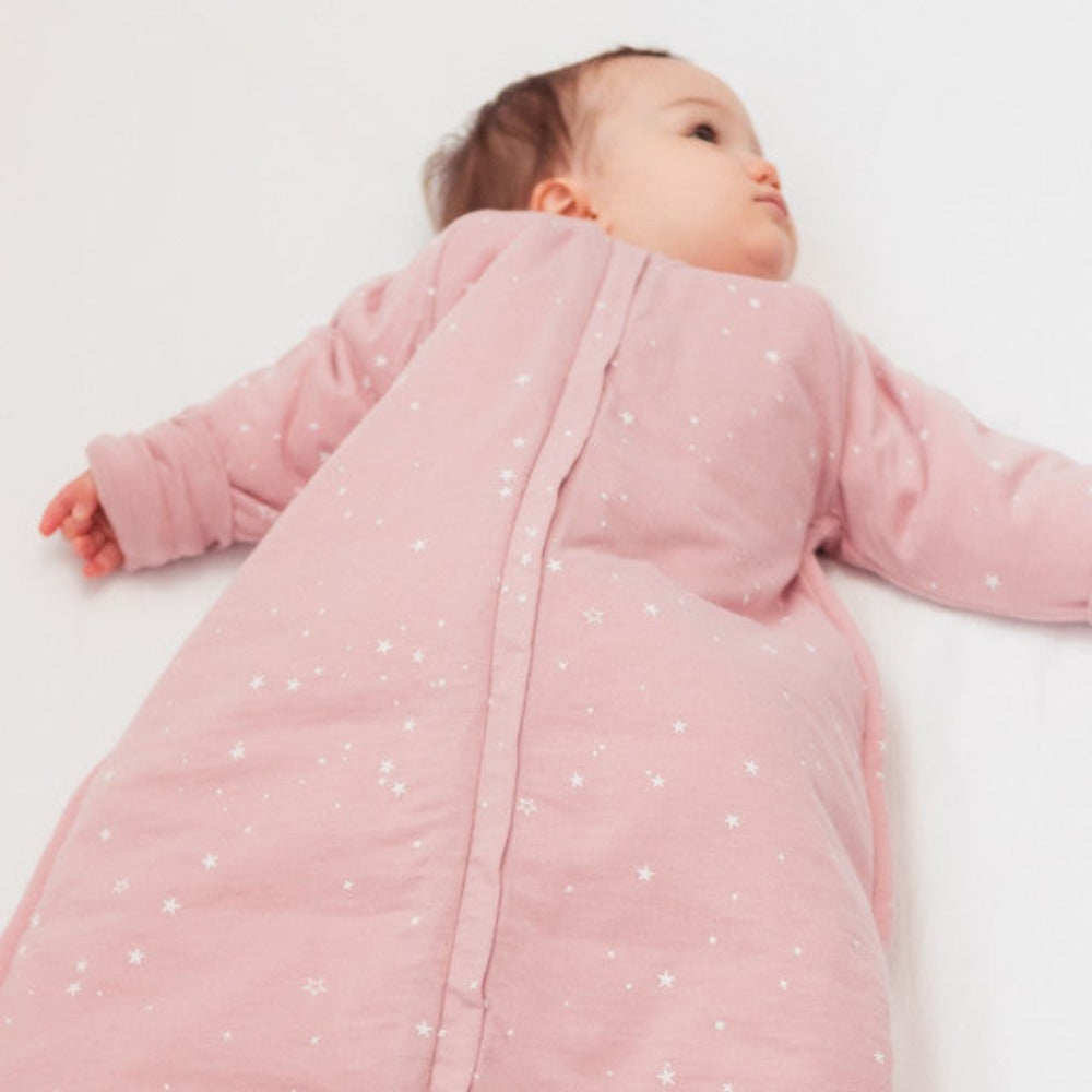 Woolbabe Duvet Front Zip Sleeping Bag with Sleeves - Dusk Stars 6-24 months