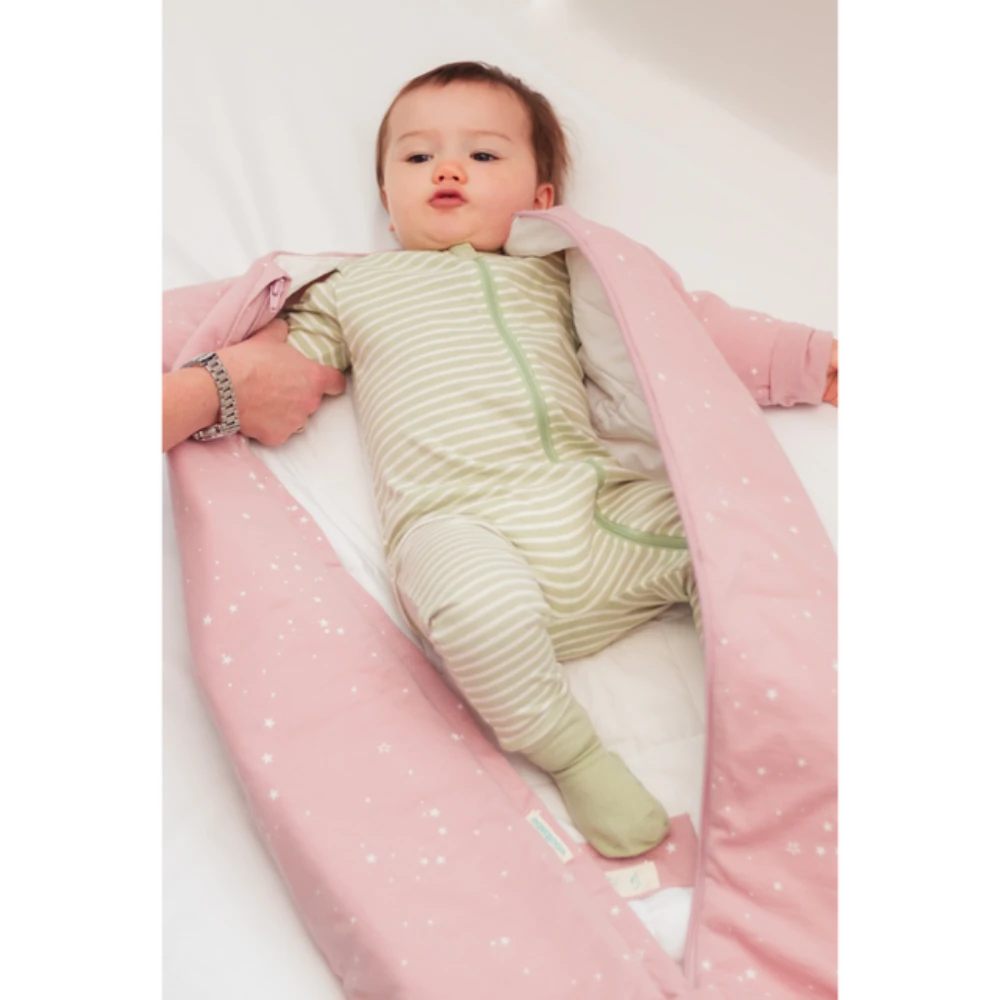 Woolbabe Duvet Front Zip Sleeping Bag with Sleeves - Dusk Stars 6-24 months