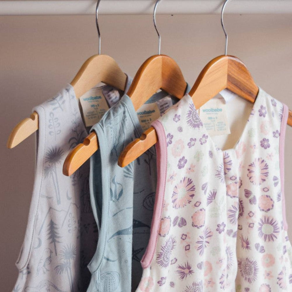 Woolbabe 3 Season Front Zip Merino/Organic Cotton Sleeping Bag - Wildflower 3-24 Month