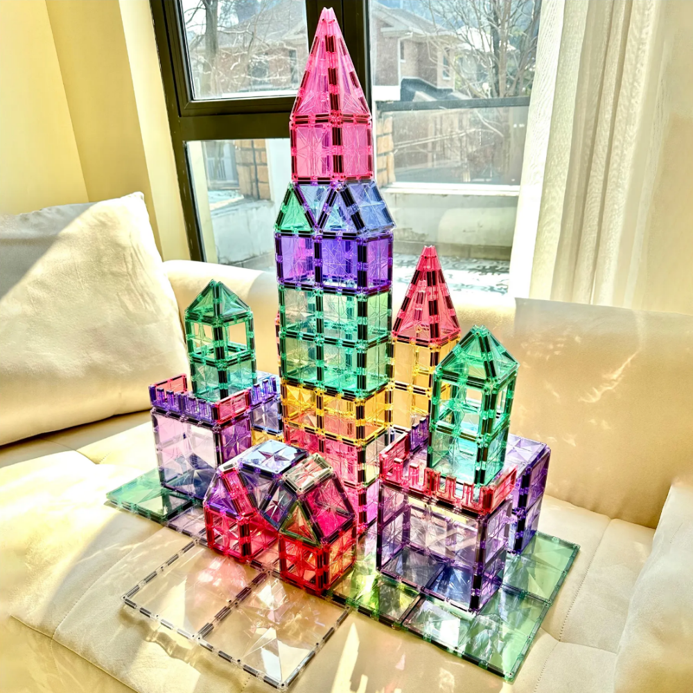 Giromag 100 Pcs Star Shine Magnetic Tiles Building Blocks