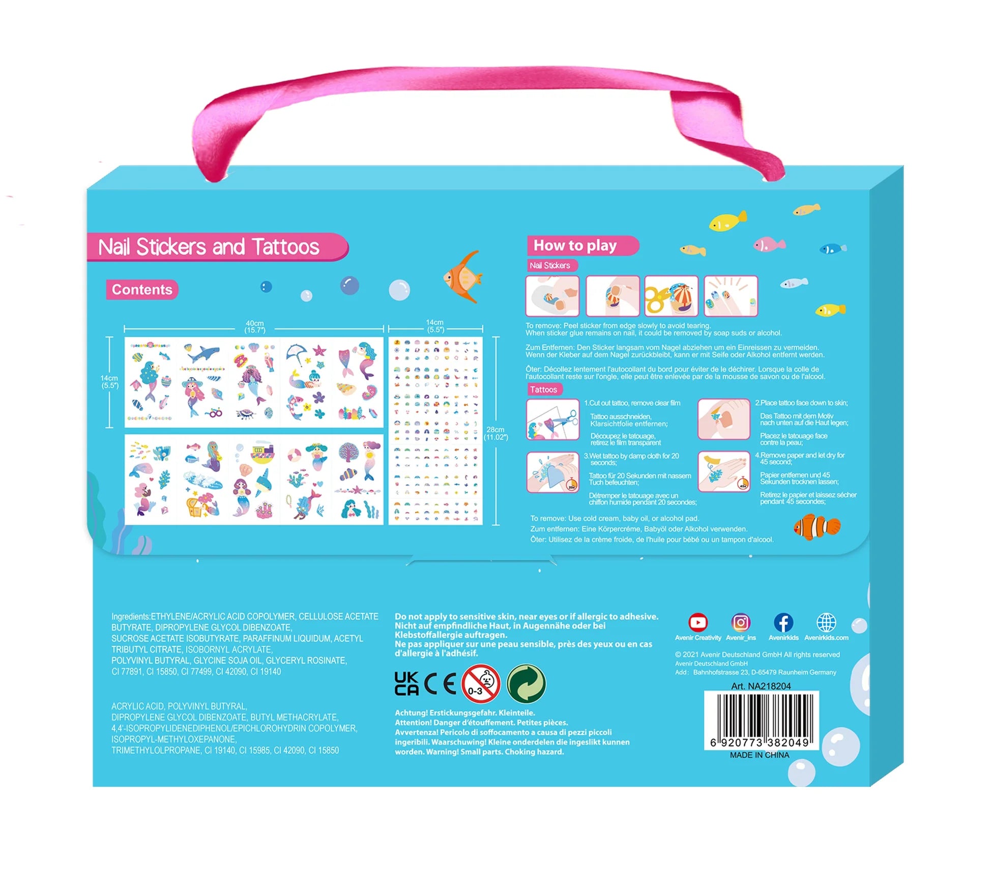 Avenir Nail Stickers And Tattoos Mermaid