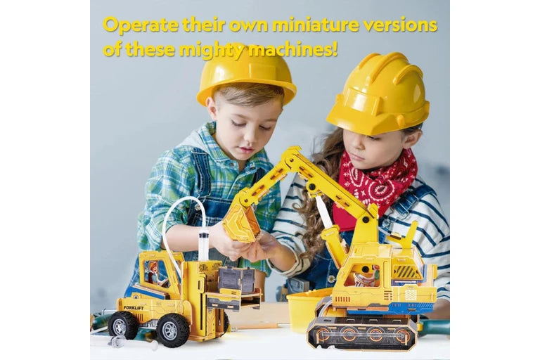 National Geographic Cubic Fun 3D Puzzle - Excavator & Forklift