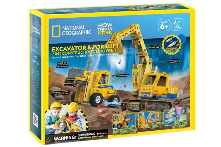 National Geographic Cubic Fun 3D Puzzle - Excavator & Forklift