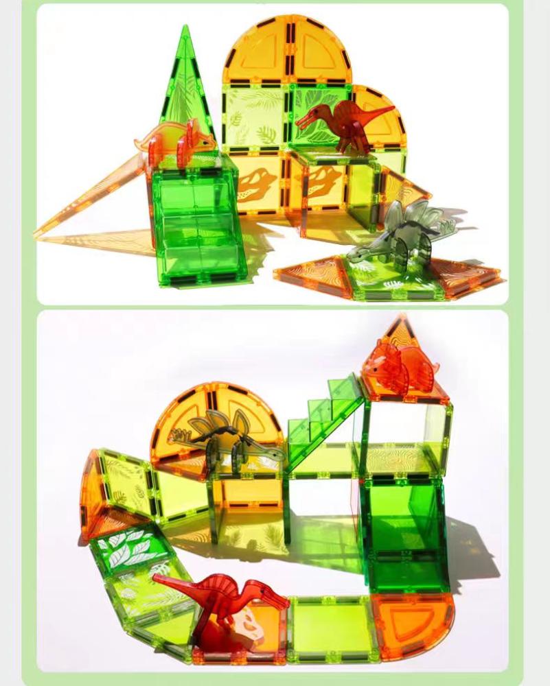 Giromag 80pcs Magnetic Building Tiles Dinosaur Set