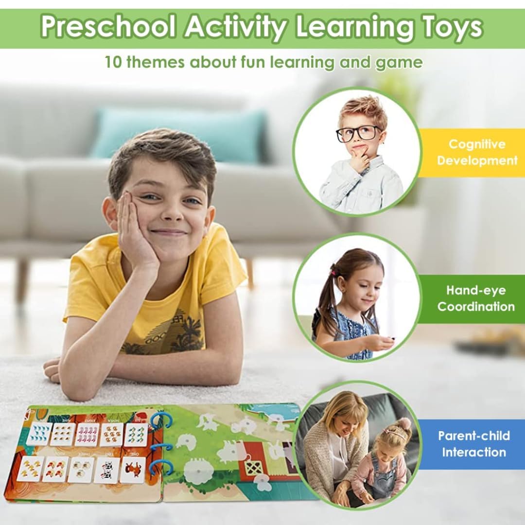 Preschool Busy Book for Toddlers Kids/Children Activities - Quiet Book Alphabets, Animal, Shapes Learning