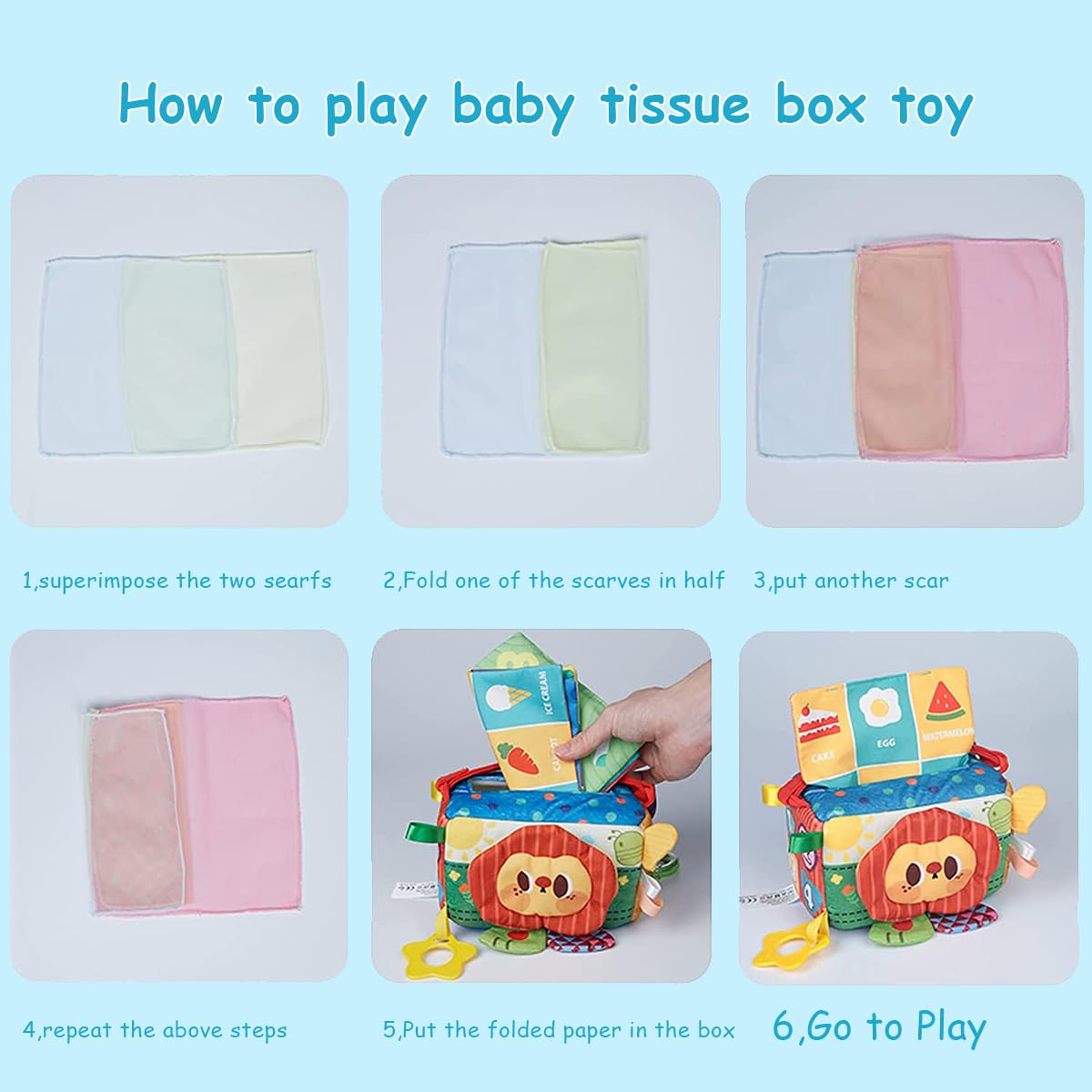 Montessori Baby Tissue Box Toy Sensory Toy Box