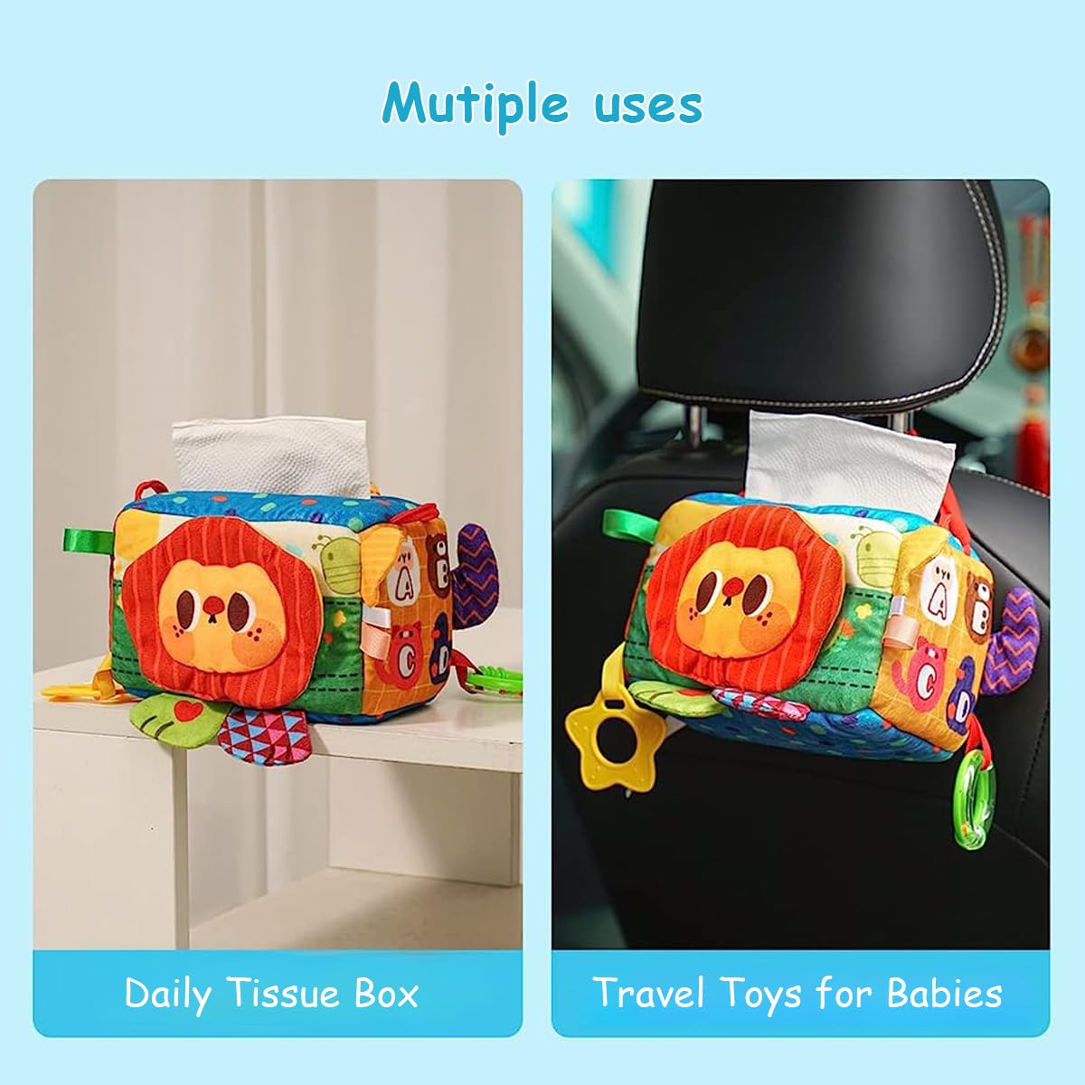 Montessori Baby Tissue Box Toy Sensory Toy Box
