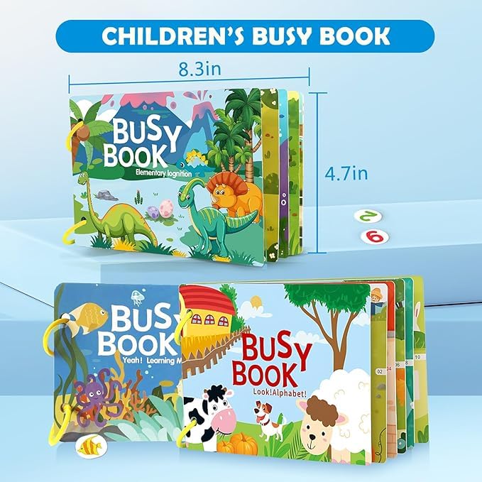 Preschool Busy Book for Toddlers Kids/Children Activities - Quiet Book Alphabets, Animal, Shapes Learning