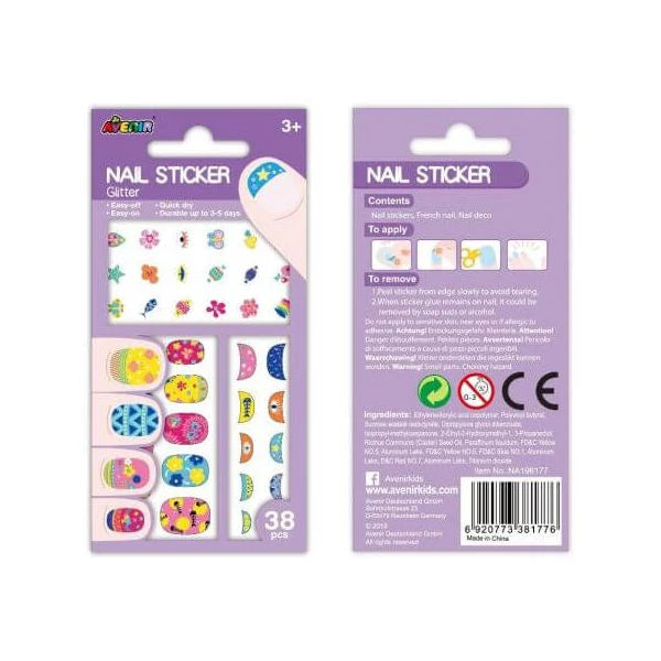 Avenir Nail stickers Glitter flower