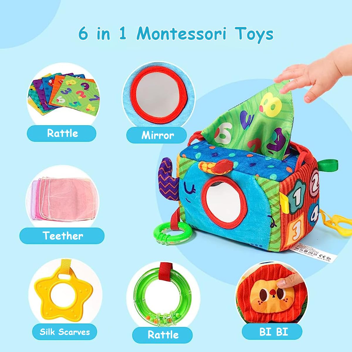 Montessori Baby Tissue Box Toy Sensory Toy Box