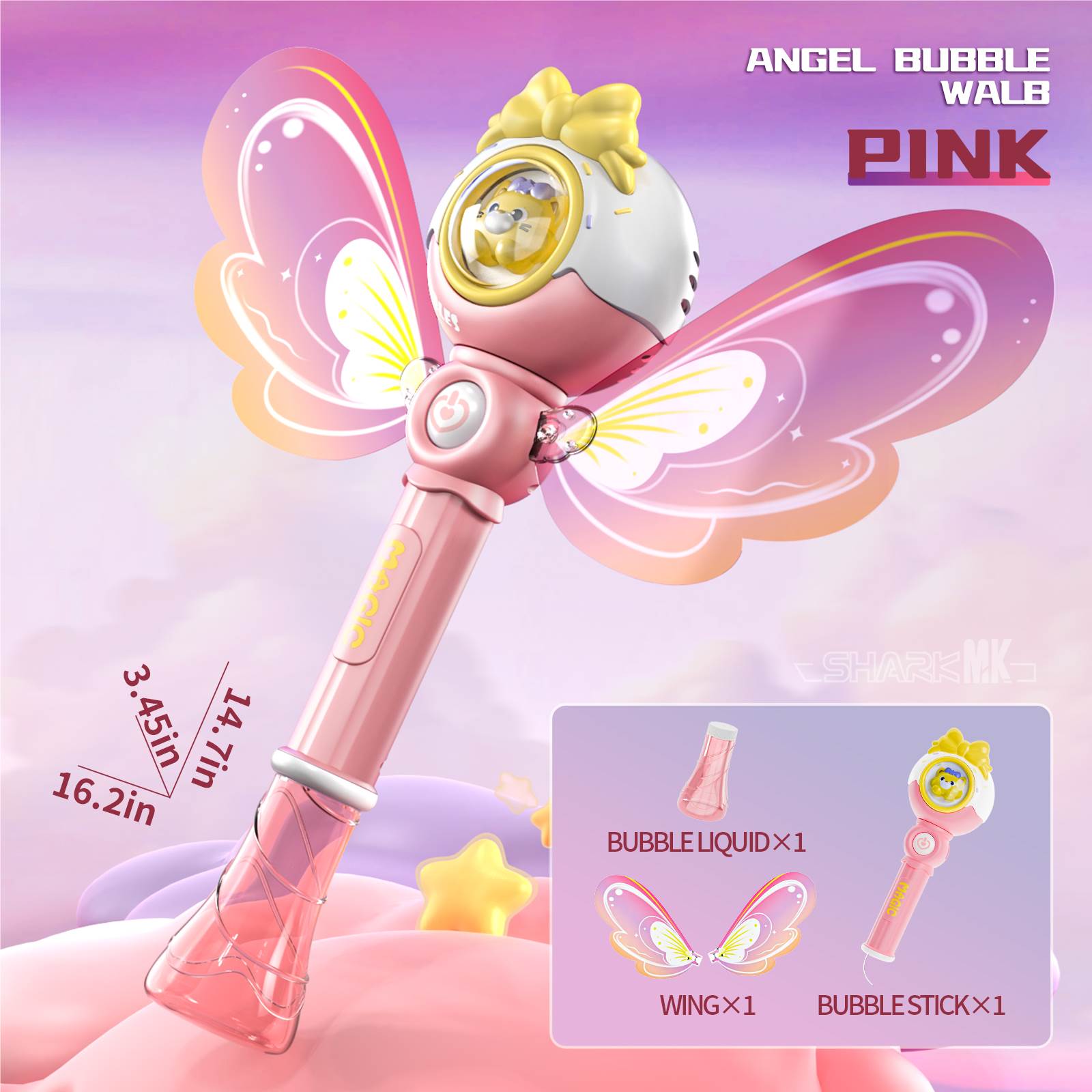 Bubble Wands for Girls, Kids Bubble Machine LED Light Princess Toys