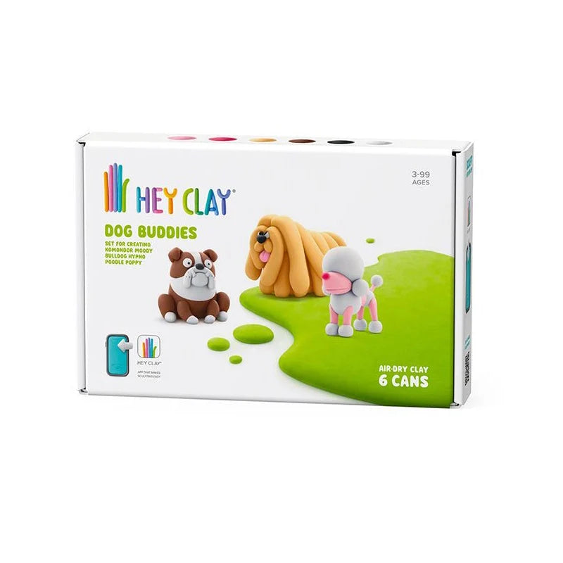 Hey Clay Dog Buddies - Poodle Poppy, Bulldog Hypno, Komondor Moody