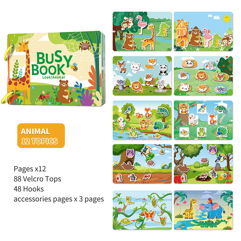 Preschool Busy Book for Toddlers Kids/Children Activities - Quiet Book Alphabets, Animal, Shapes Learning