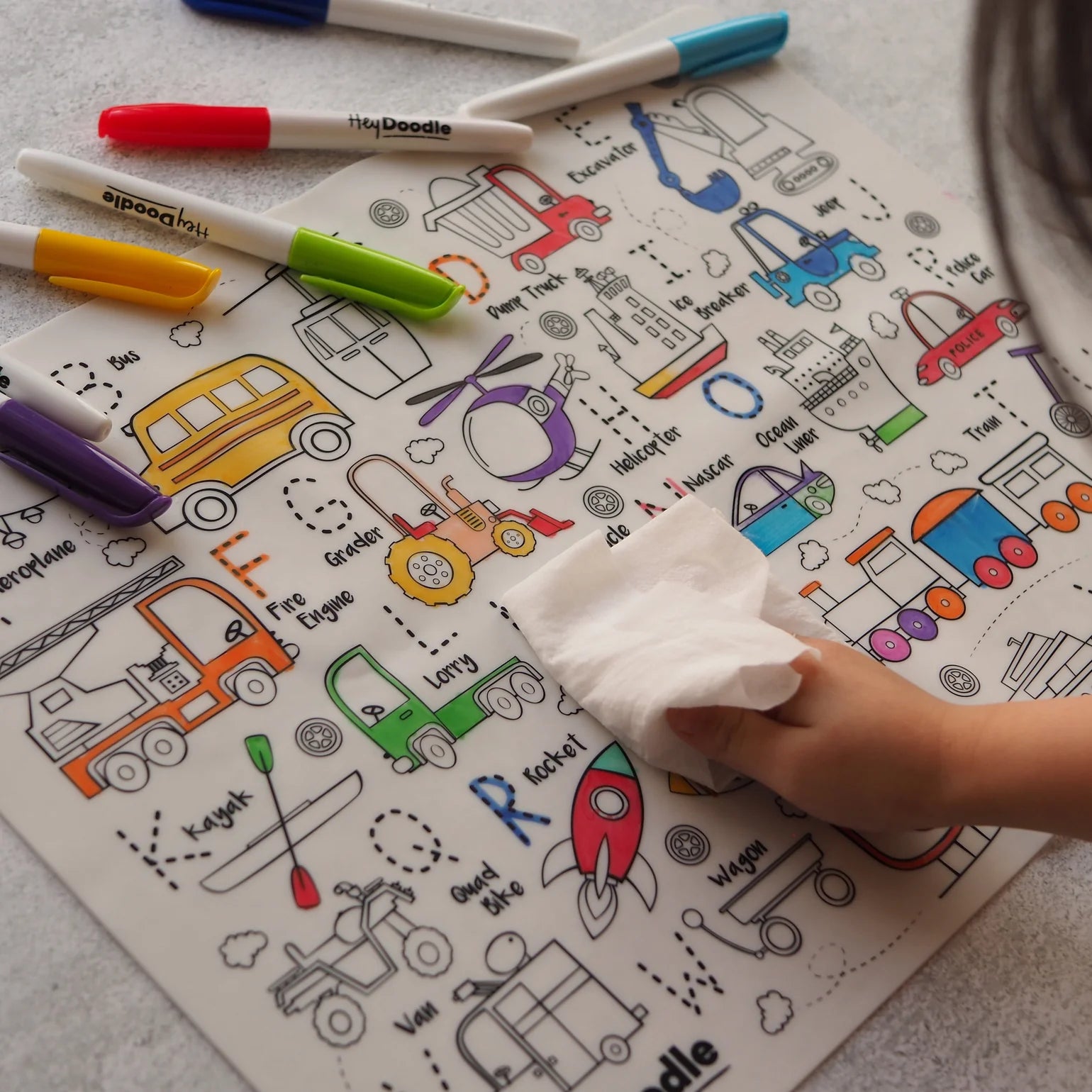 HeyDoodle - Toot Toot Honk Large Playmat