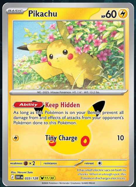 Pokemon Single Pikachu 30th Celebration None 033/128