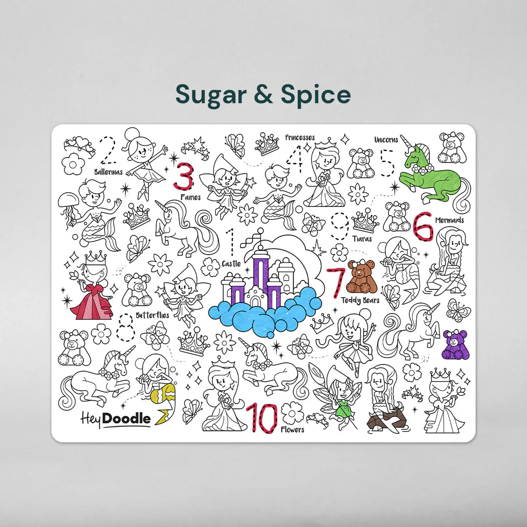HeyDoodle - Sugar & Spice Large Colouring & Doodle Playmat