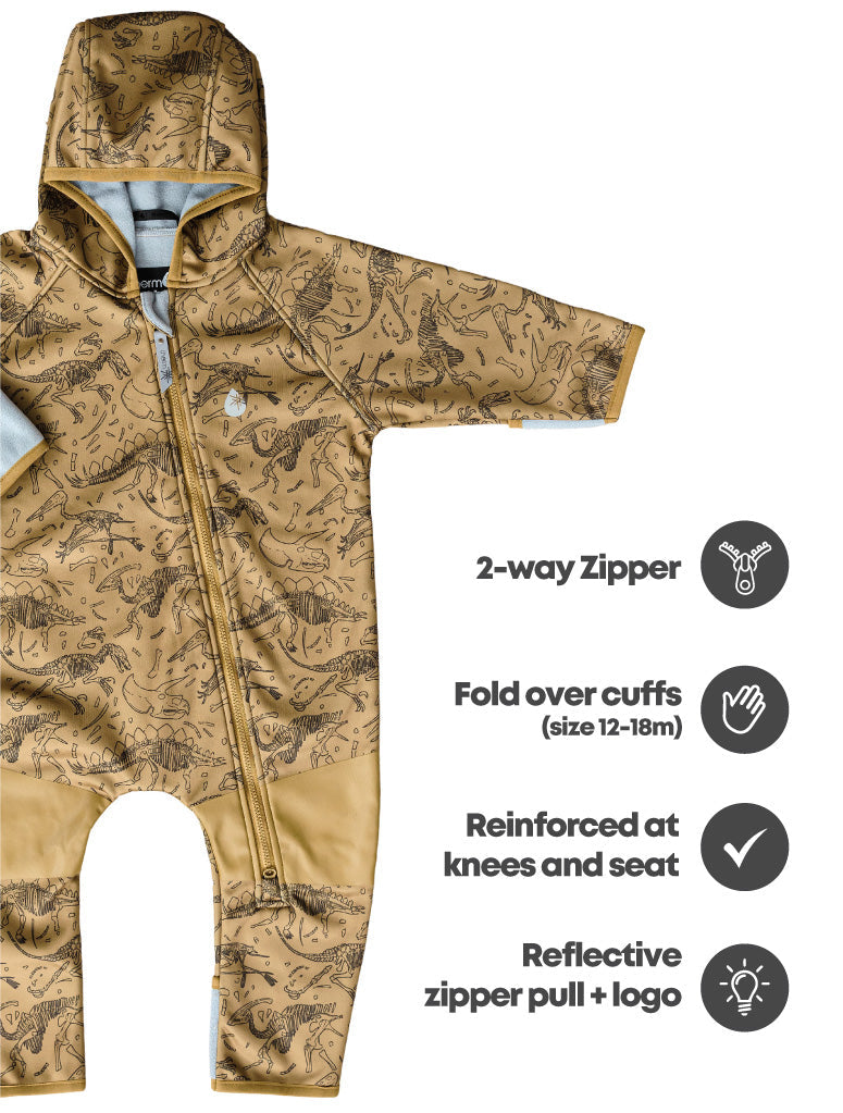 Therm All-Weather Fleece Onesie - Dino Bones