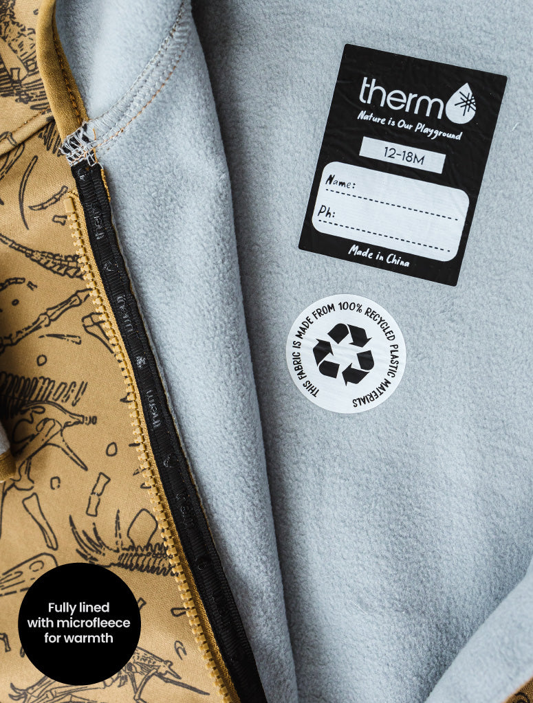 Therm All-Weather Fleece Onesie - Dino Bones