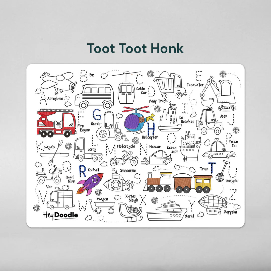 HeyDoodle - Toot Toot Honk Large Playmat