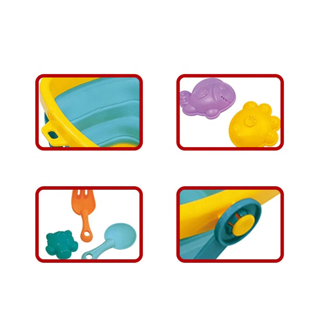 5-Piece Bath Beach Toy Set With Folding Bucket