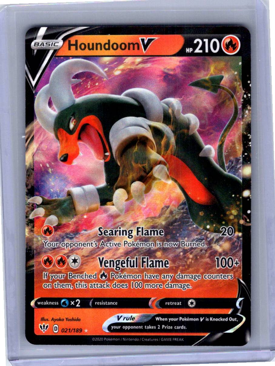 Pokemon Single Houndoom V Darkness Ablaze Ultra Rare • 021/189