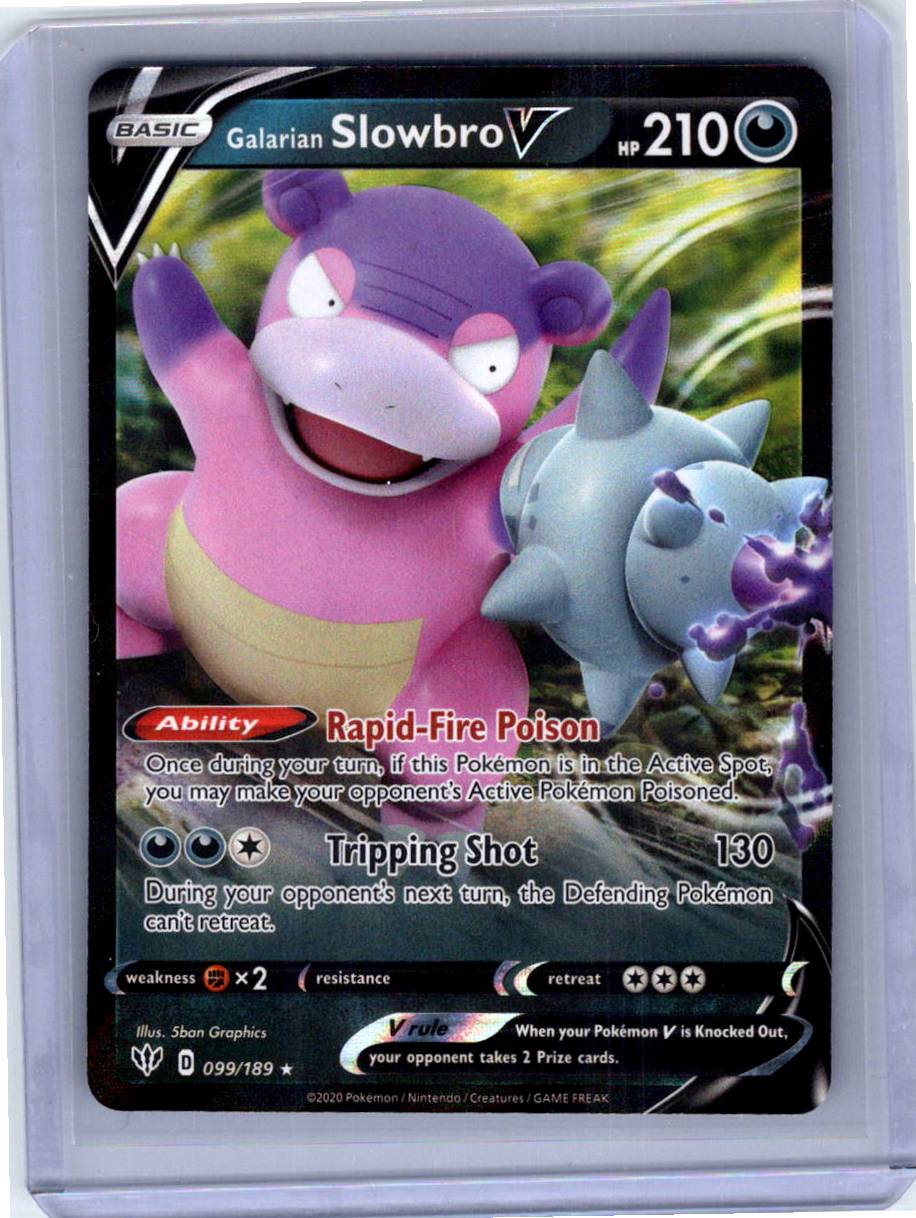 Pokemon Single Galarian Slowbro V Darkness Ablaze Ultra Rare 099/189