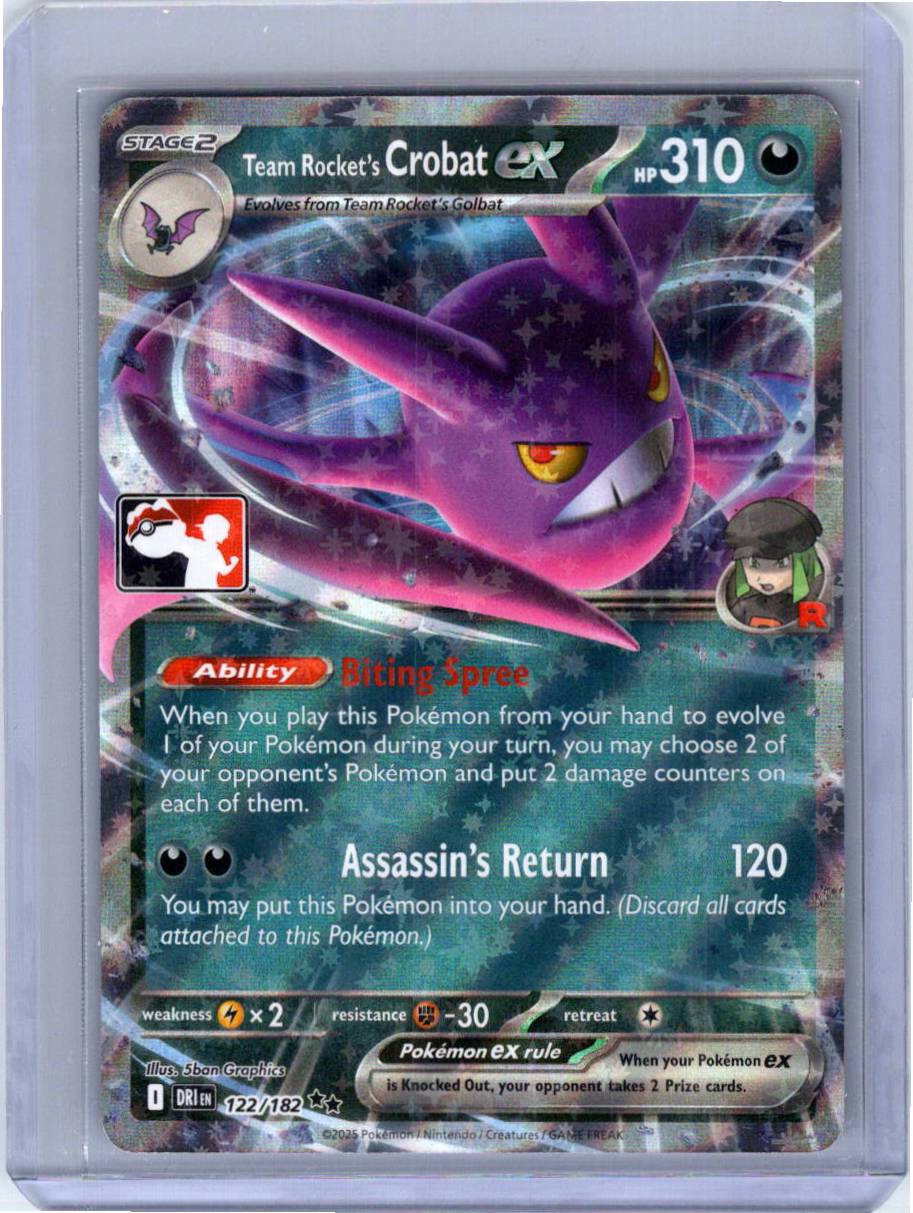 Pokemon Single Team Rocket's Crobat ex - 122/182 Prize Pack Series One Double Rare 122/182