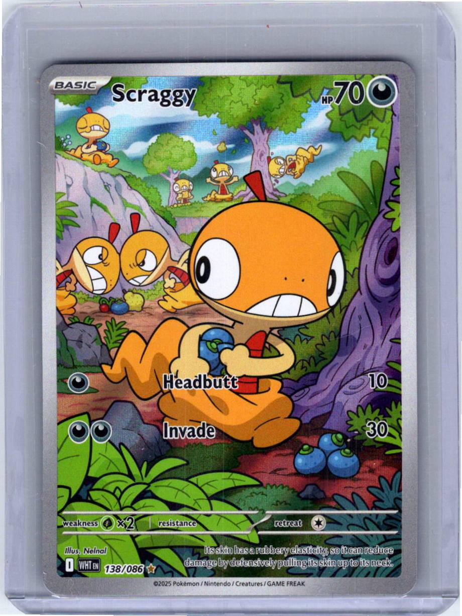 Pokemon Single Scraggy White Flare Illustration Rare 138/086