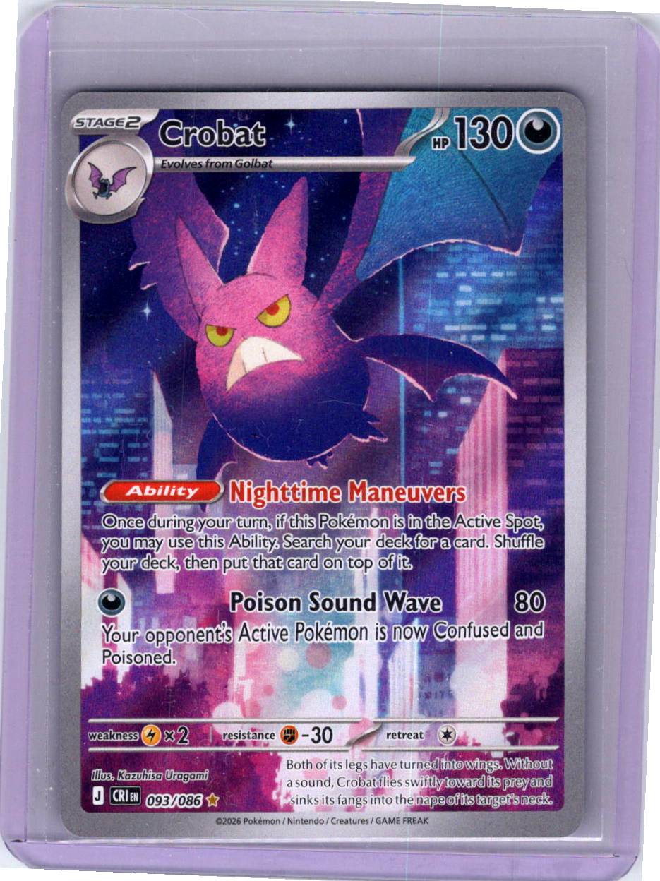 Pokemon Single Crobat Chaos Rising Illustration Rare 093/086