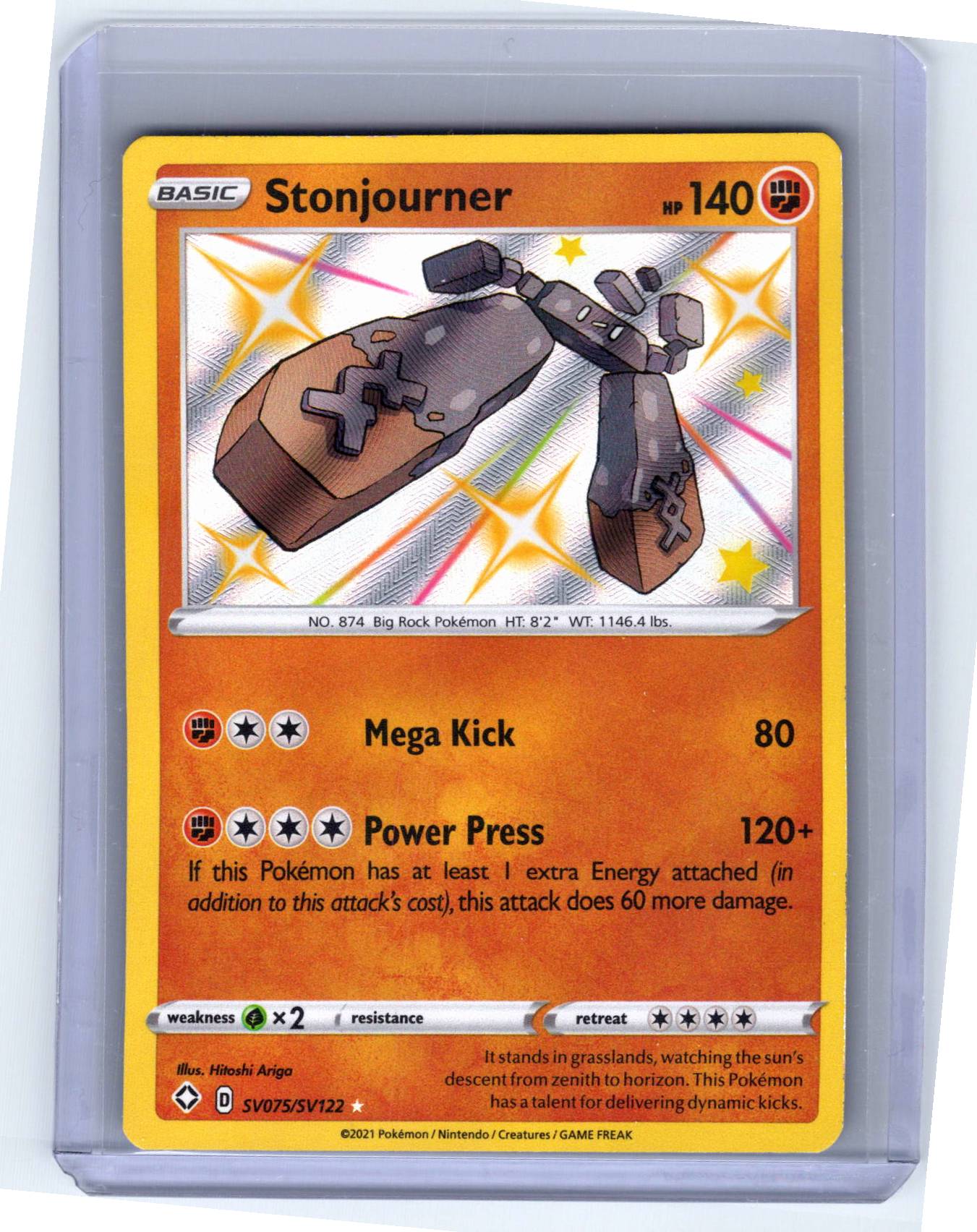 Pokemon Single Stonjourner Shining Fates: Shiny Vault Shiny Holo Rare SV075/SV122