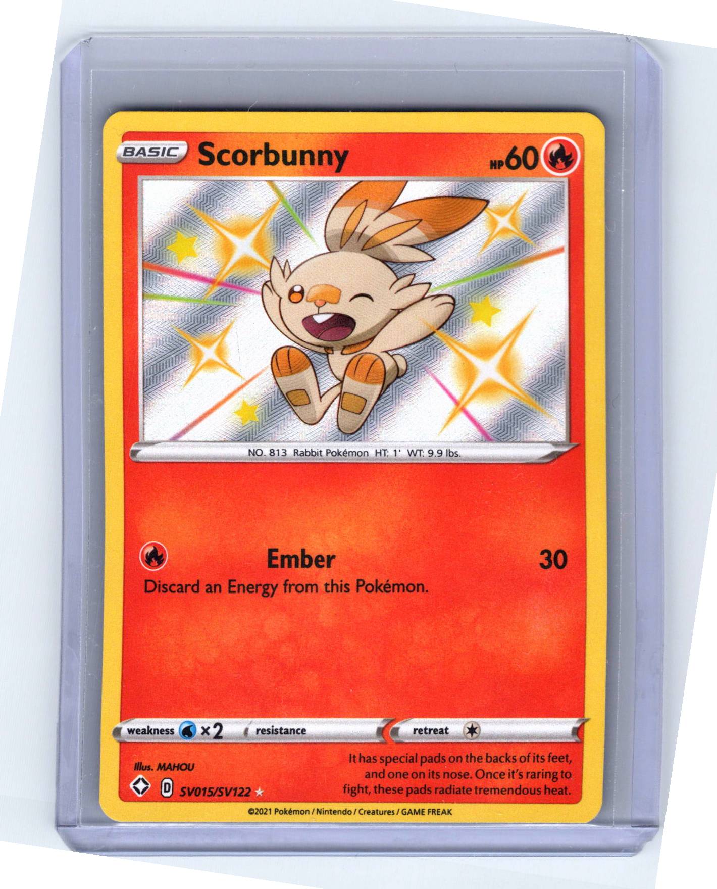 Pokemon Single Scorbunny Shining Fates: Shiny Vault Shiny Holo Rare SV015/SV122 (1)