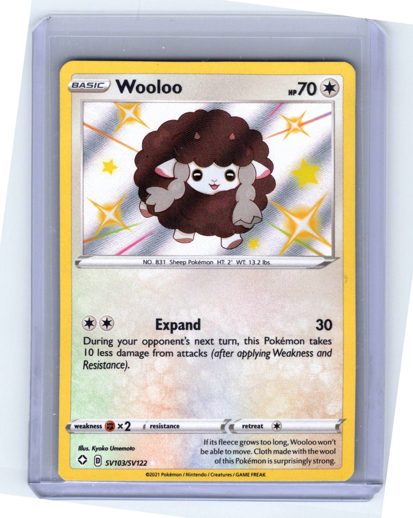 Pokemon Single Wooloo Shining Fates: Shiny Vault Shiny Holo Rare SV103/SV122 (1)