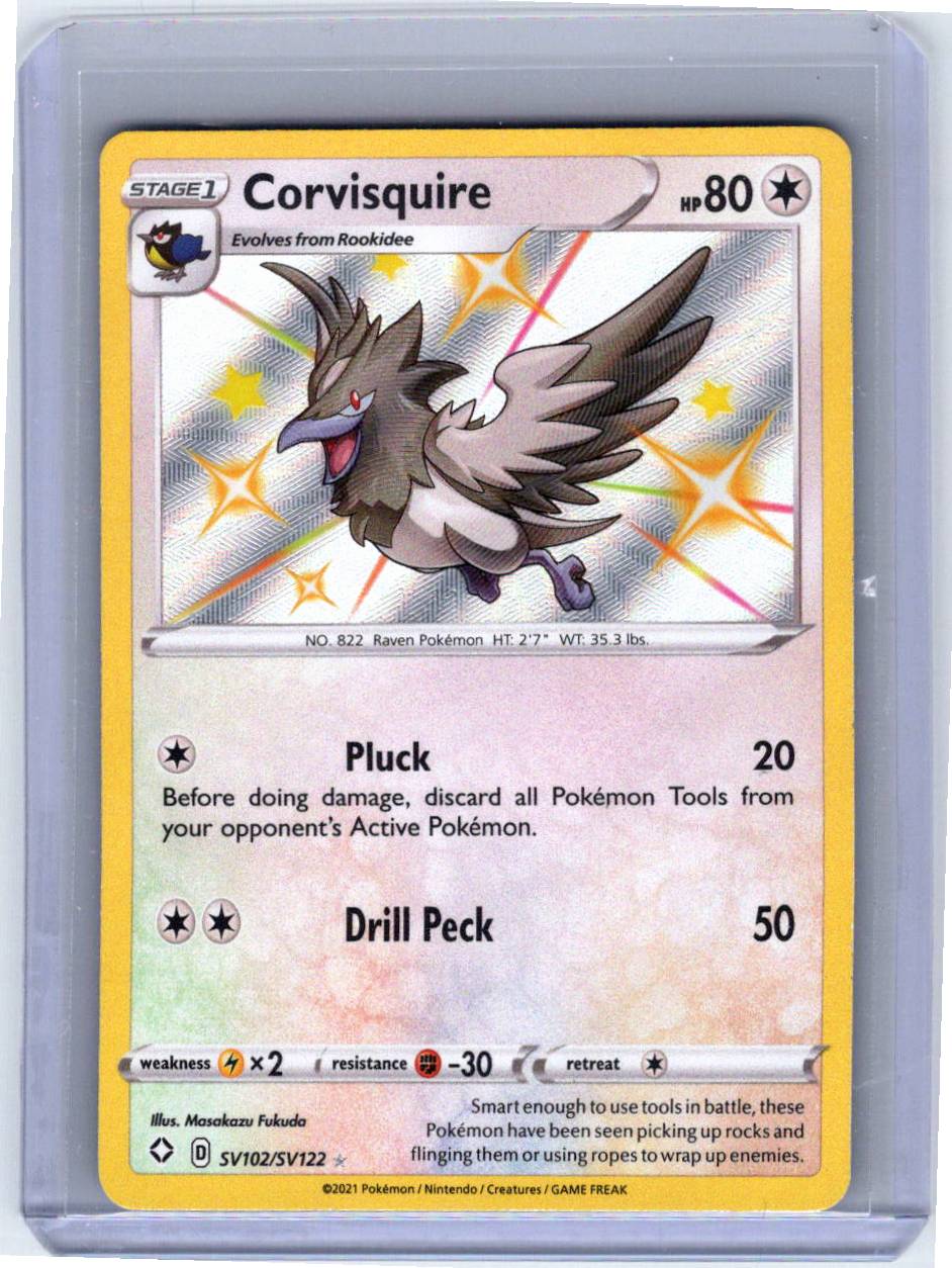 Pokemon Single Corvisquire Shining Fates: Shiny Vault Shiny Holo Rare SV102/SV122 (1)