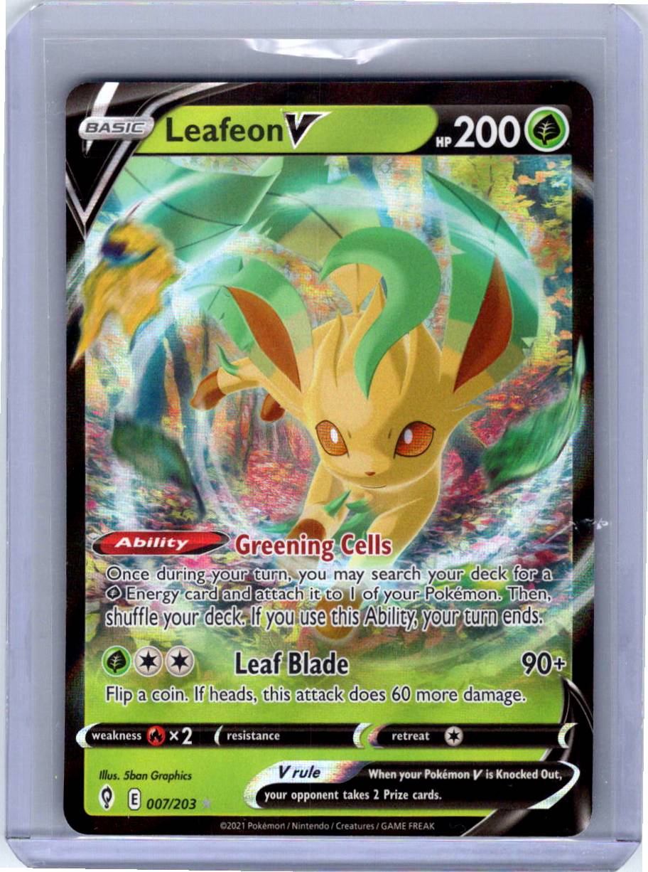 Pokemon Single Leafeon V Evolving Skies Ultra Rare 007/203