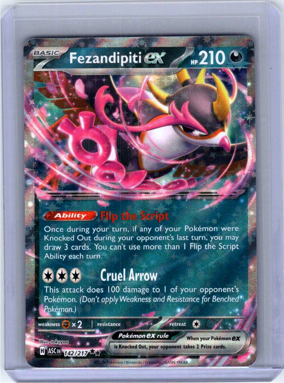 Pokemon Single Fezandipiti ex Ascended Heroes Double Rare 142/217