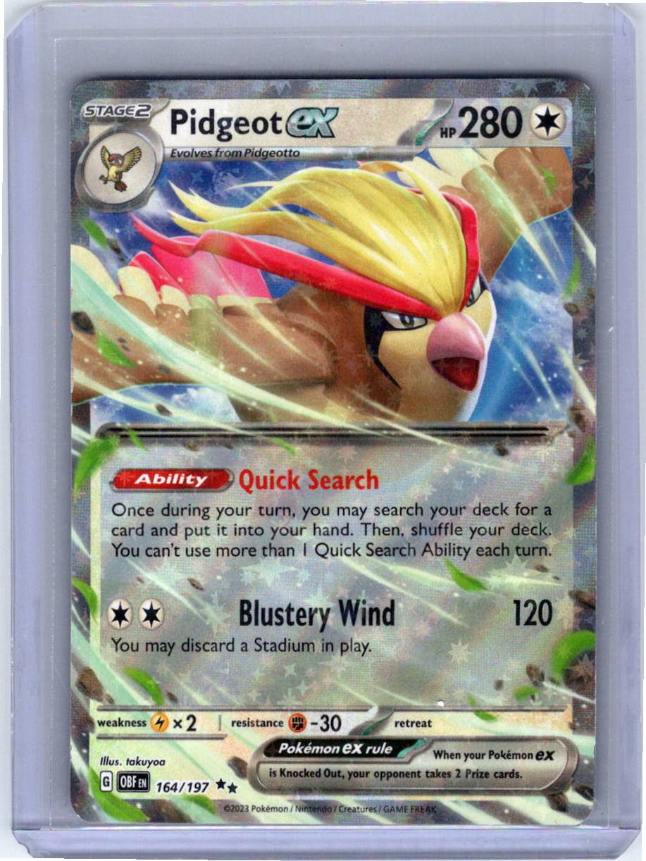 Pokemon Single Pidgeot ex Obsidian Flames Double Rare 164/197 (1)