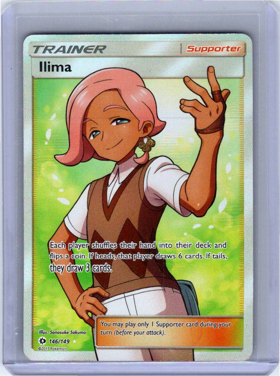Pokemon Single Ilima (Full Art) Sun & Moon Base Set Ultra Rare 146