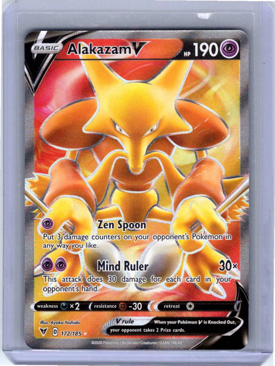 Pokemon Single Alakazam V (Full Art) Vivid Voltage Ultra Rare 172/185