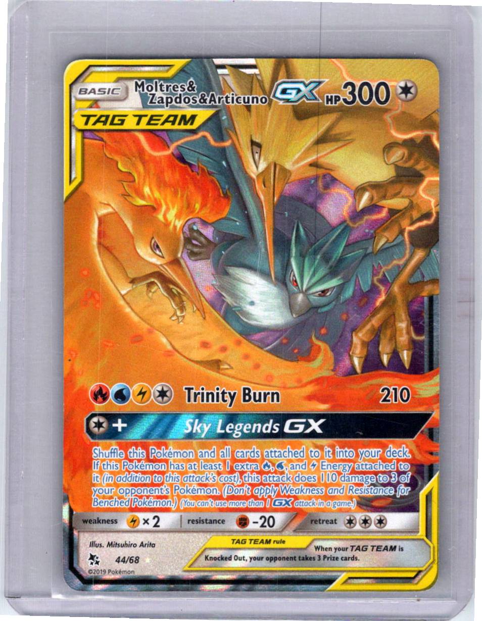 Pokemon Single Moltres & Zapdos & Articuno GX Hidden Fates Ultra Rare 44/68