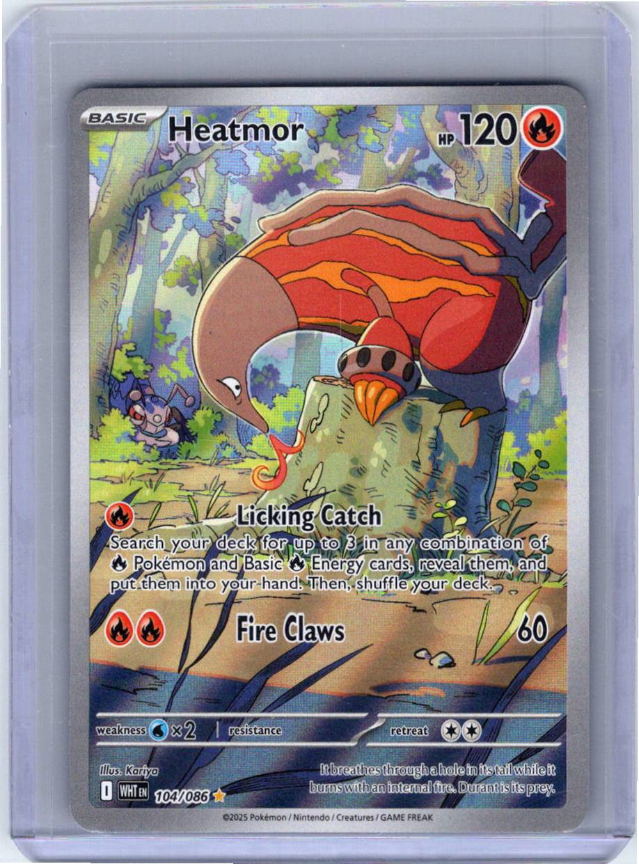 Pokemon Single Heatmor White Flare Illustration Rare 104/086