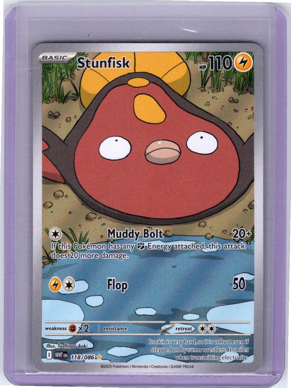Pokemon Single Stunfisk White Flare Illustration Rare 118/086