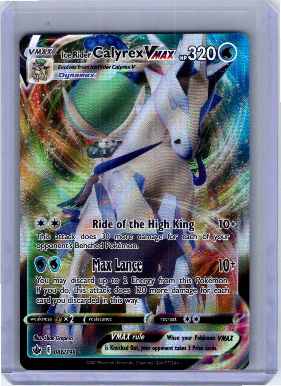 Pokemon Single Ice Rider Calyrex VMAX Chilling Reign Ultra Rare 046/198