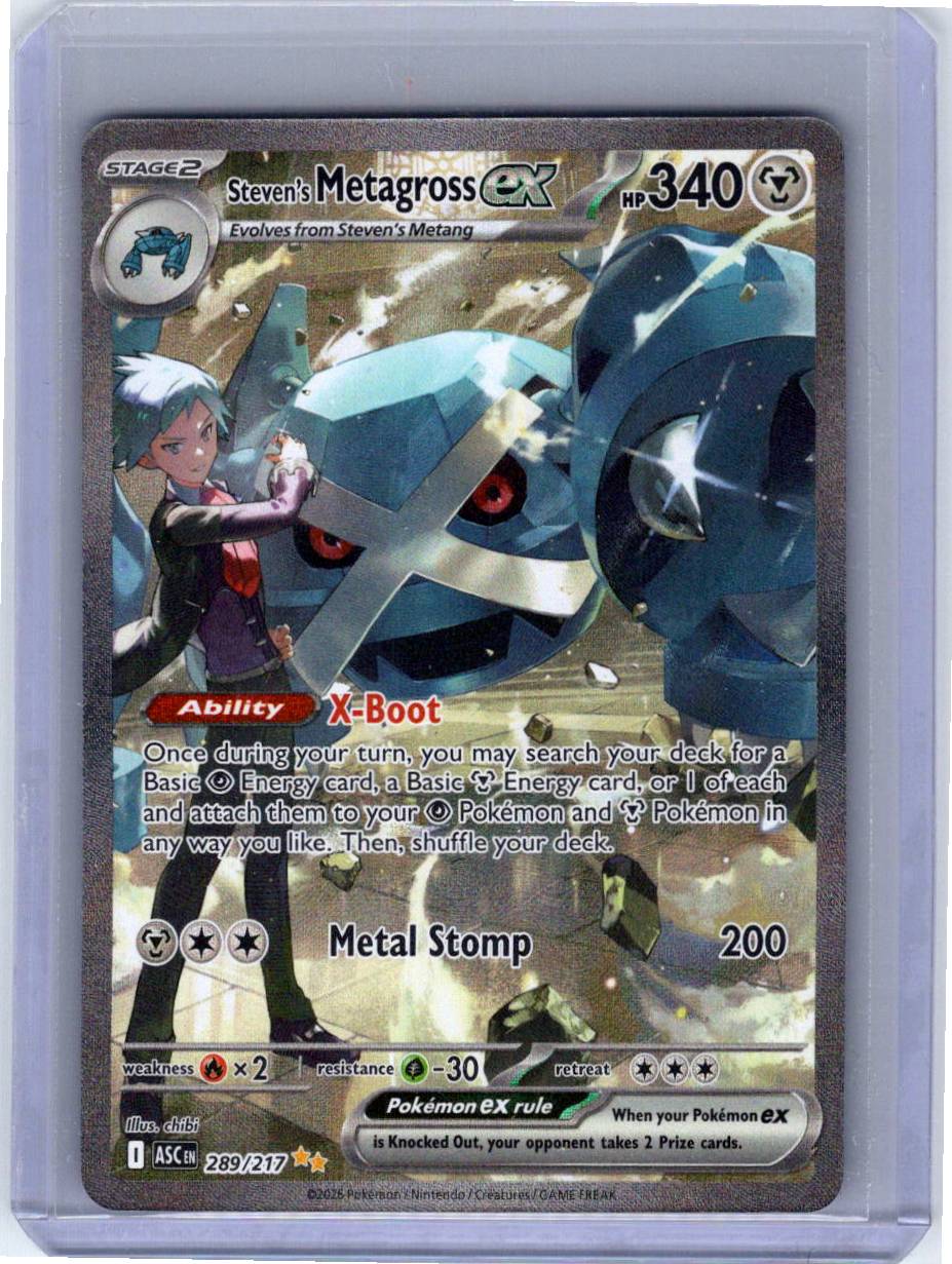 Pokemon Single Steven's Metagross ex Ascended Heroes Special Illustration Rare 289/217