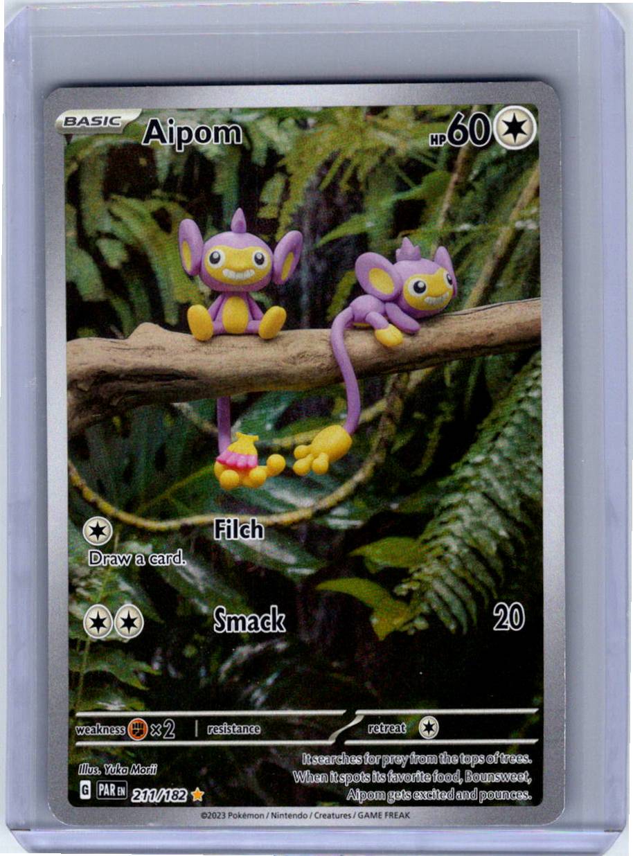 Pokemon Single Aipom Paradox Rift Illustration Rare 211/182