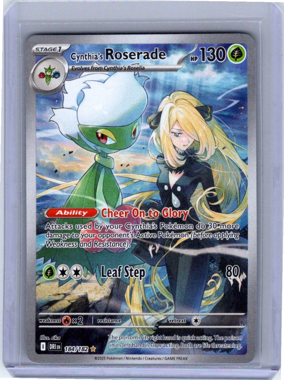 Pokemon Single Cynthia's Roserade Destined Rivals Illustration Rare 184/182