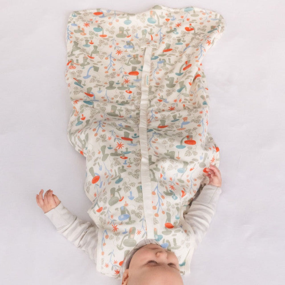 Woolbabe 3 Seasons Front Zip Merino/Organic Cotton Sleeping Bag - Spring Wonder 3-24 months