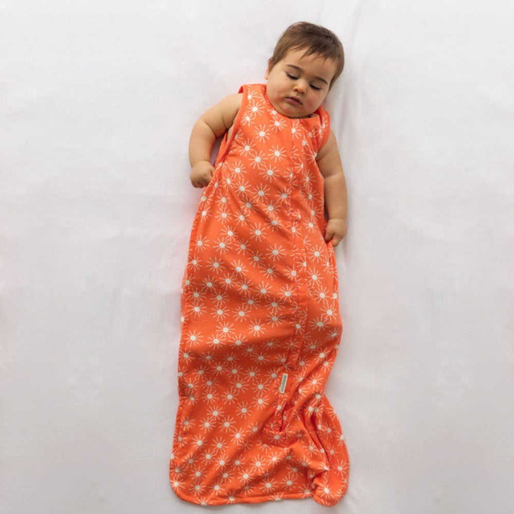 Woolbabe 3 Seasons Front Zip Merino/Organic Cotton Sleeping Bag - Tropical Sunshine 3-24 months