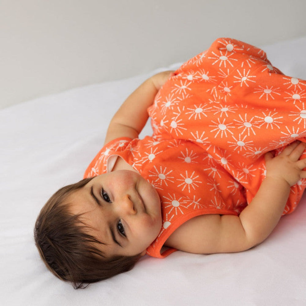 Woolbabe 3 Seasons Front Zip Merino/Organic Cotton Sleeping Bag - Tropical Sunshine 3-24 months