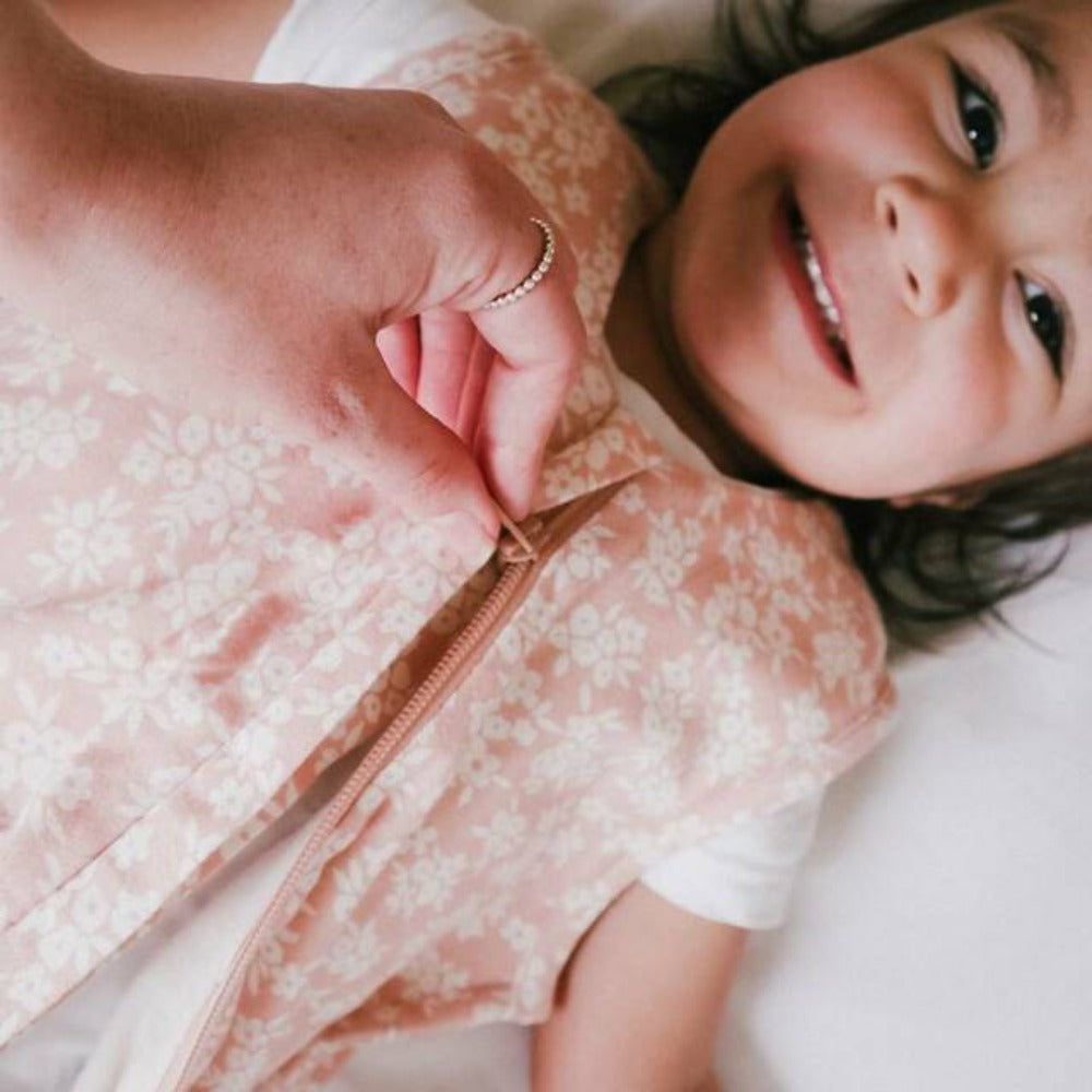 Woolbabe 3-Seasons Sleeping Suit - Peach Manuka 1-4 years